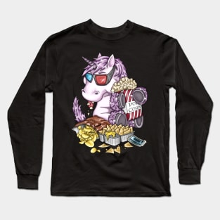 Unicorn Rosy at the cinema Long Sleeve T-Shirt